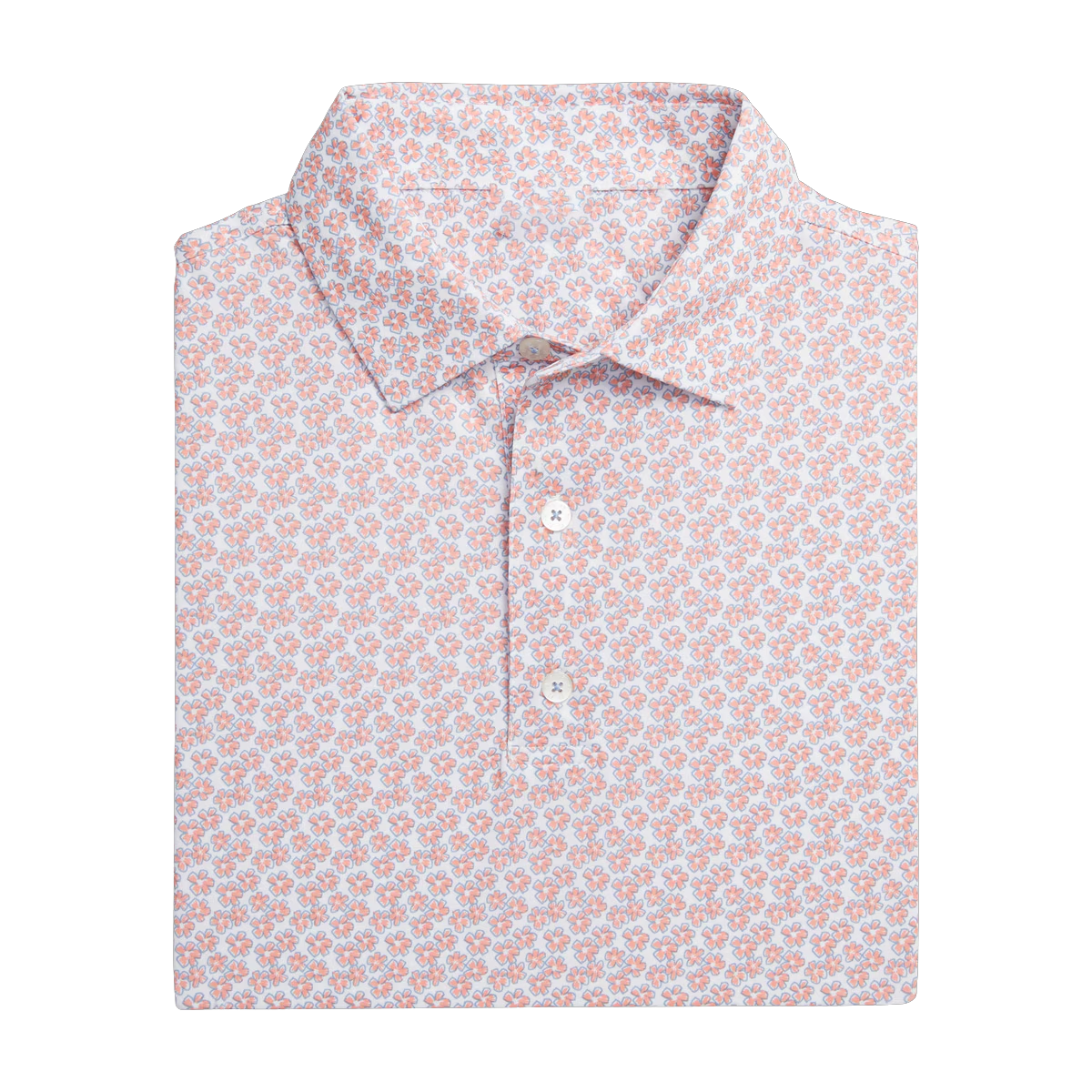 Men's Floral Golf Polo Shirt - Comfortable Play with Stylish Pink Design