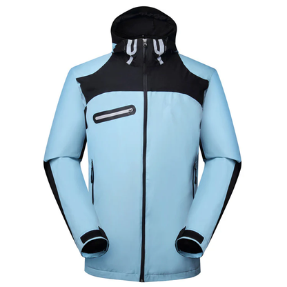 Men's Light Blue & Black Performance Golf Jacket