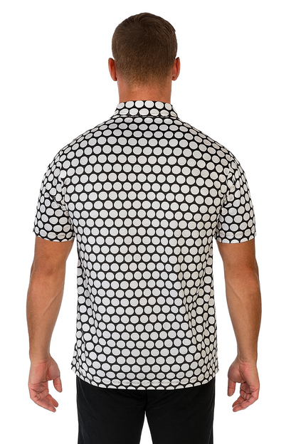 Polka Dot Antimicrobial Polo Shirt - Quick Dry Slim Fit for Ultimate Comfort