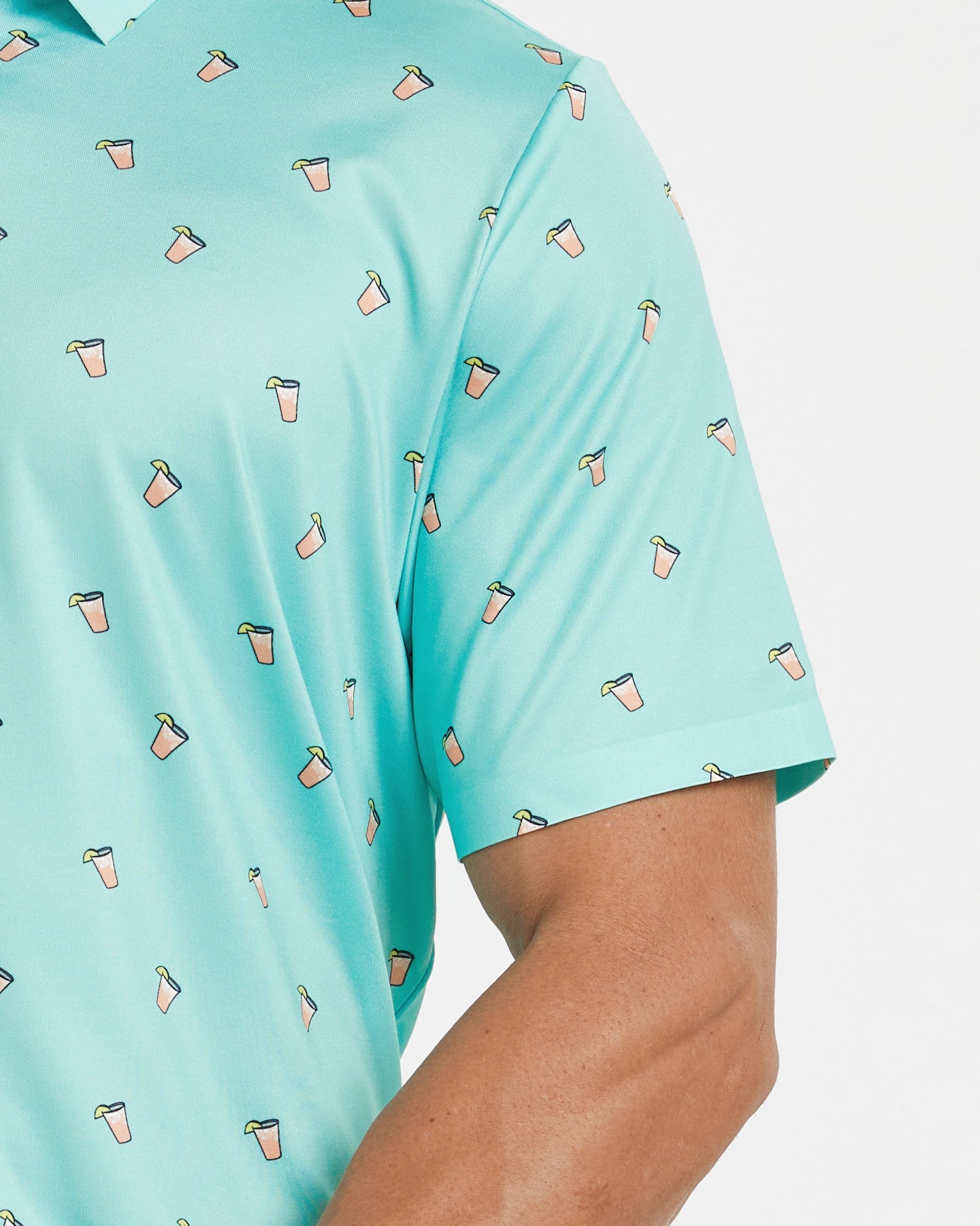 Men's blue summer Iced lemon golf polo shirt