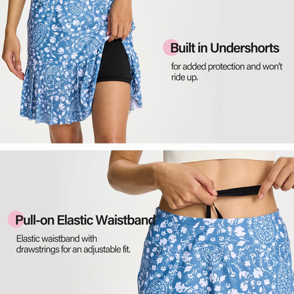 Women's Paisley Floral Golf Skort (Bohemian Sport Series)