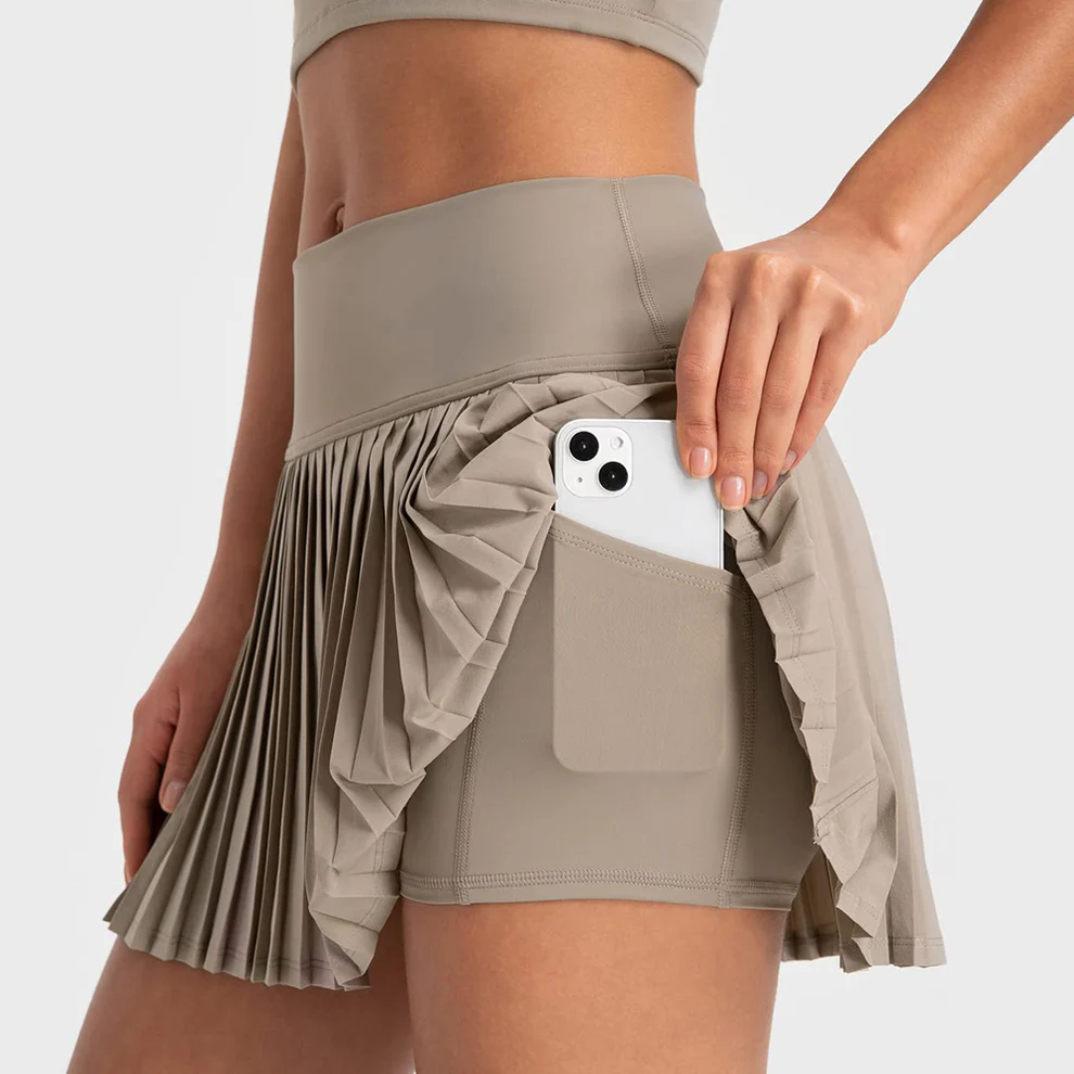 Women's Pleated Athletic Skort (Neutral Elegance Series)