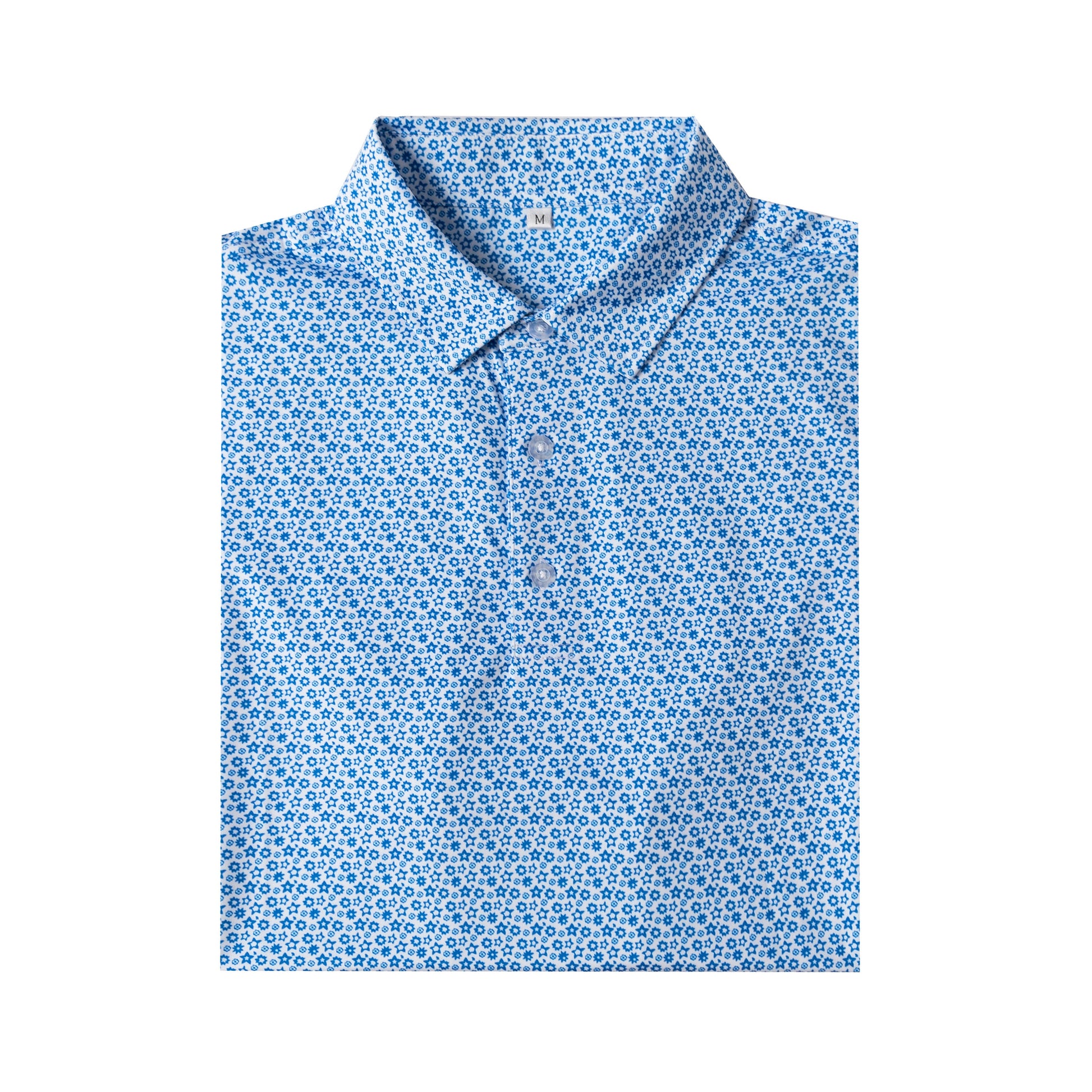 Small Star Pattern Antimicrobial quick dry slim fit polo shirt