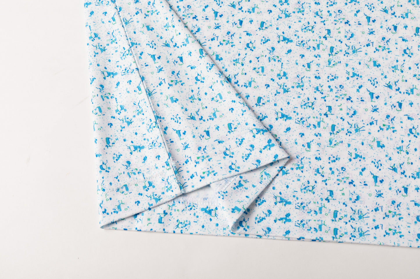 Blue Splatter Print Antimicrobial quick dry slim fit polo shirt