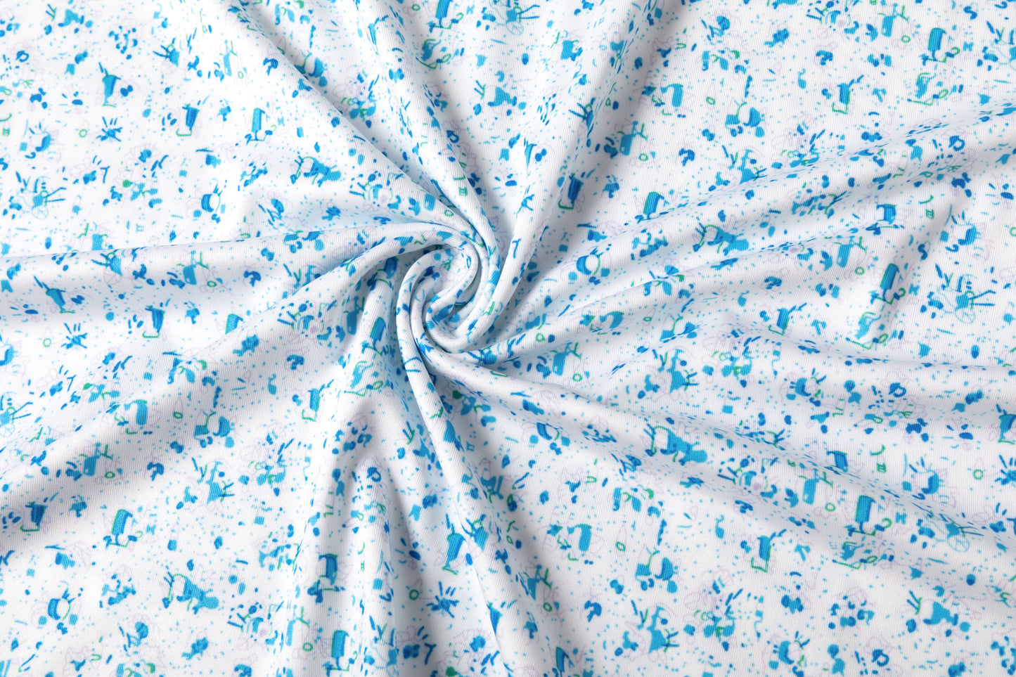 Blue Splatter Print Antimicrobial quick dry slim fit polo shirt