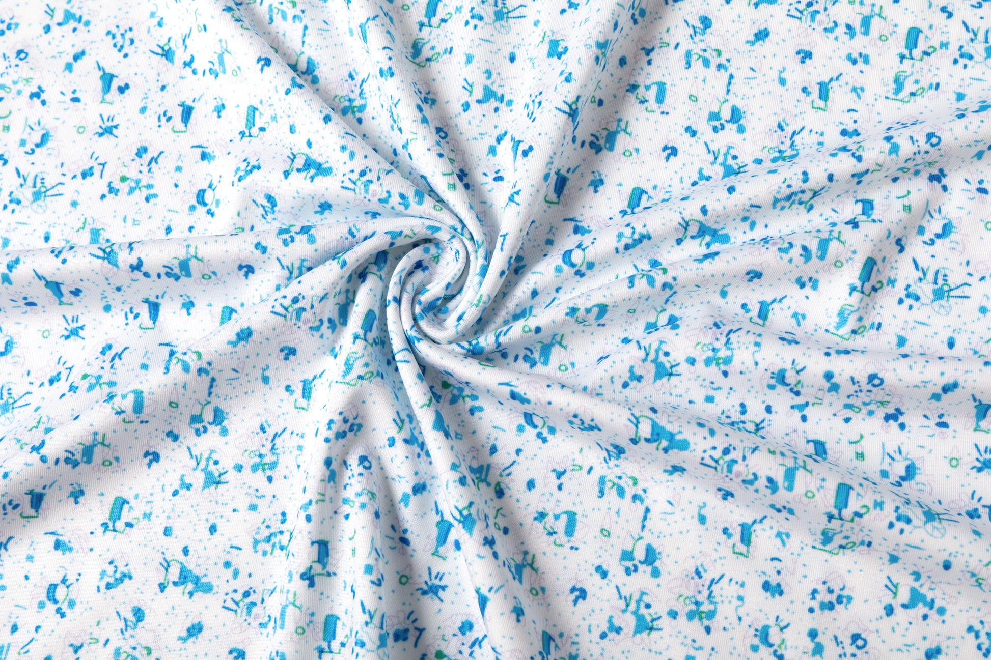 Blue Splatter Print Antimicrobial quick dry slim fit polo shirt