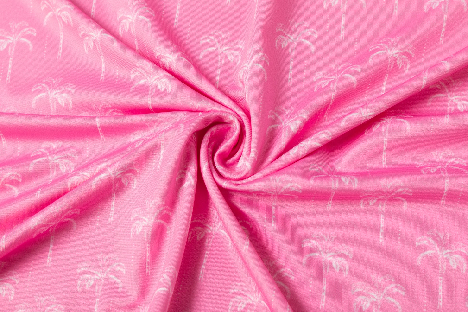 Pink coconut tree print Antimicrobial quick dry slim fit polo shirt