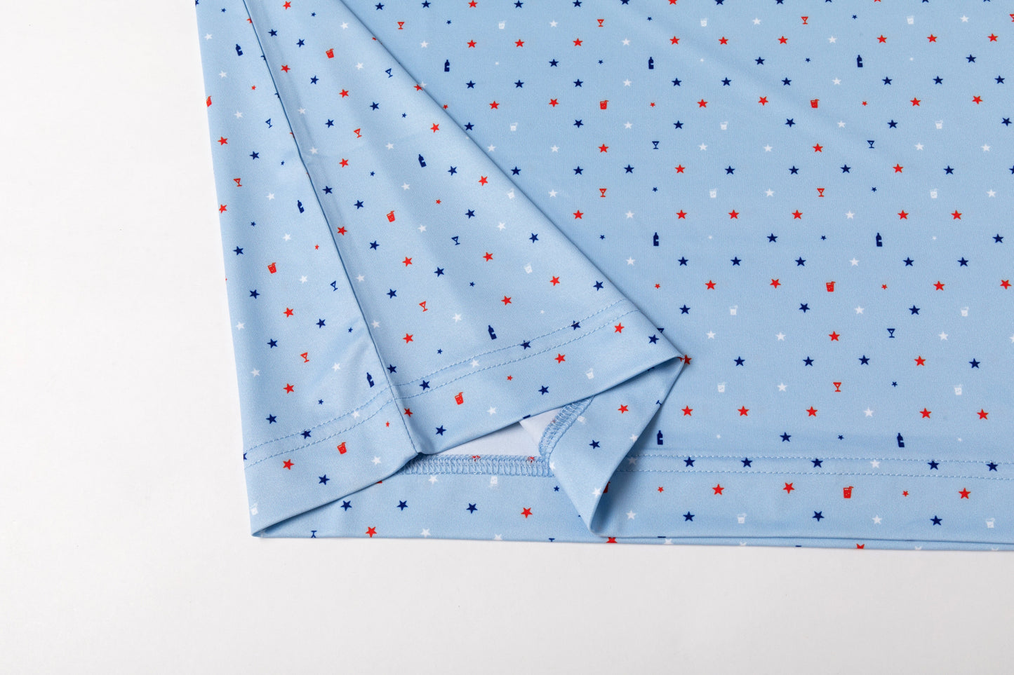 Blue American - themed print Antimicrobial quick dry slim fit polo shirt