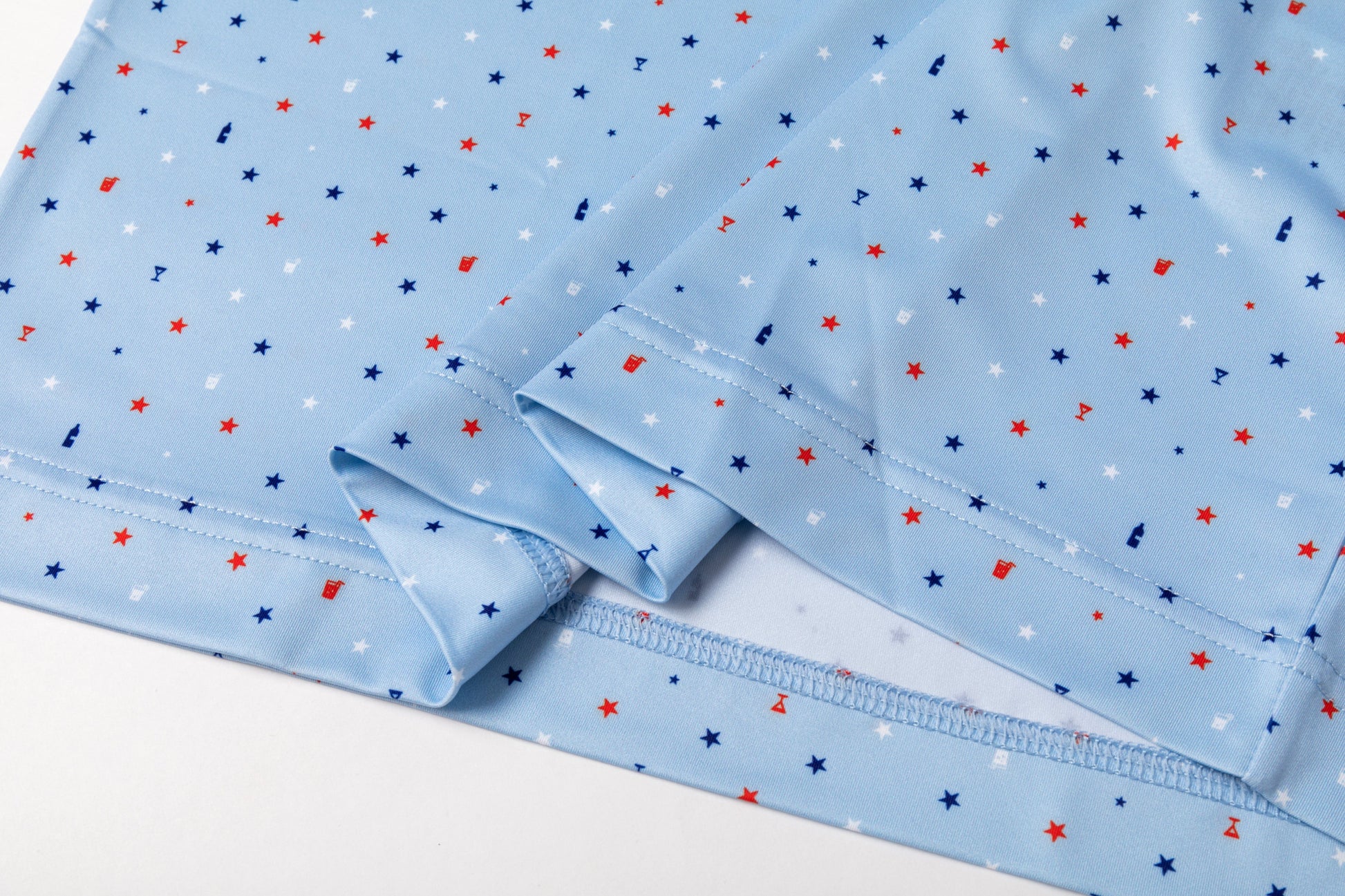 Blue American - themed print Antimicrobial quick dry slim fit polo shirt