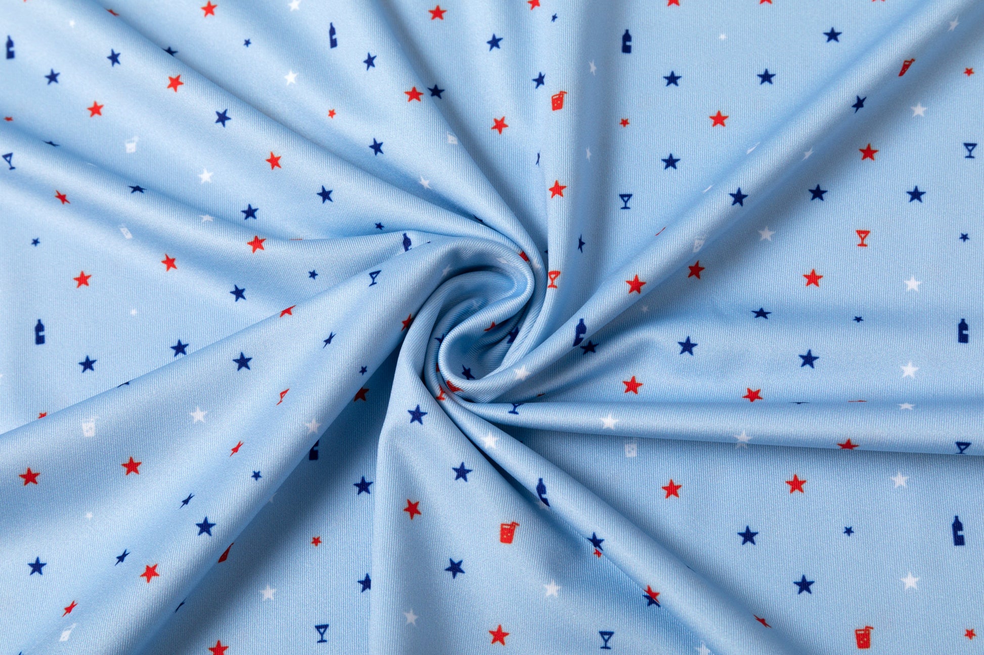 Blue American - themed print Antimicrobial quick dry slim fit polo shirt