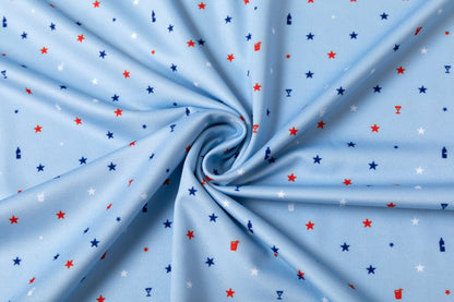 Blue American - themed print Antimicrobial quick dry slim fit polo shirt