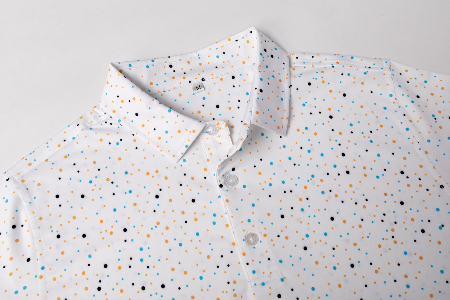 Colorful polka dot print Antimicrobial quick dry slim fit polo shirt