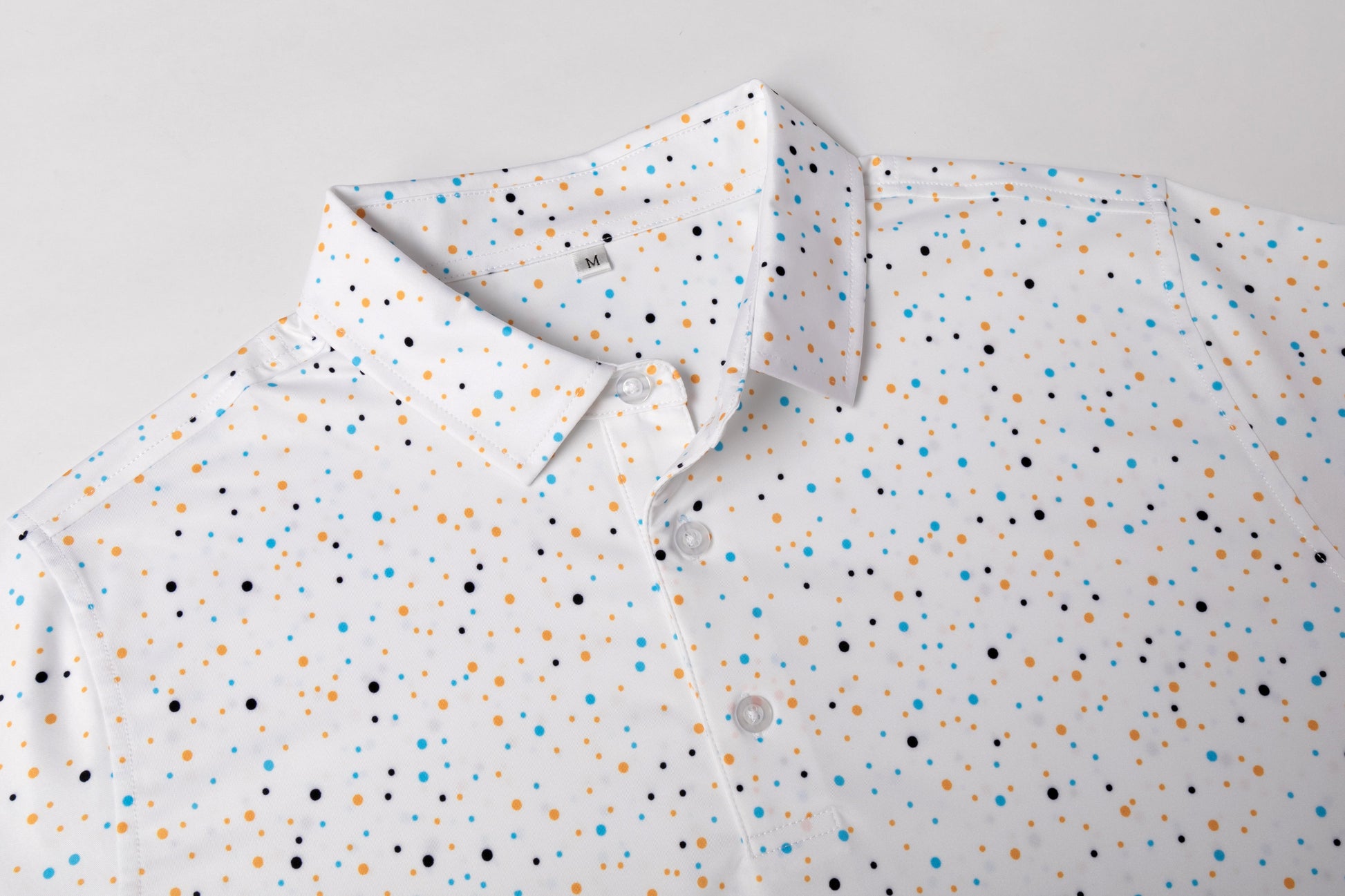 Colorful polka dot print Antimicrobial quick dry slim fit polo shirt