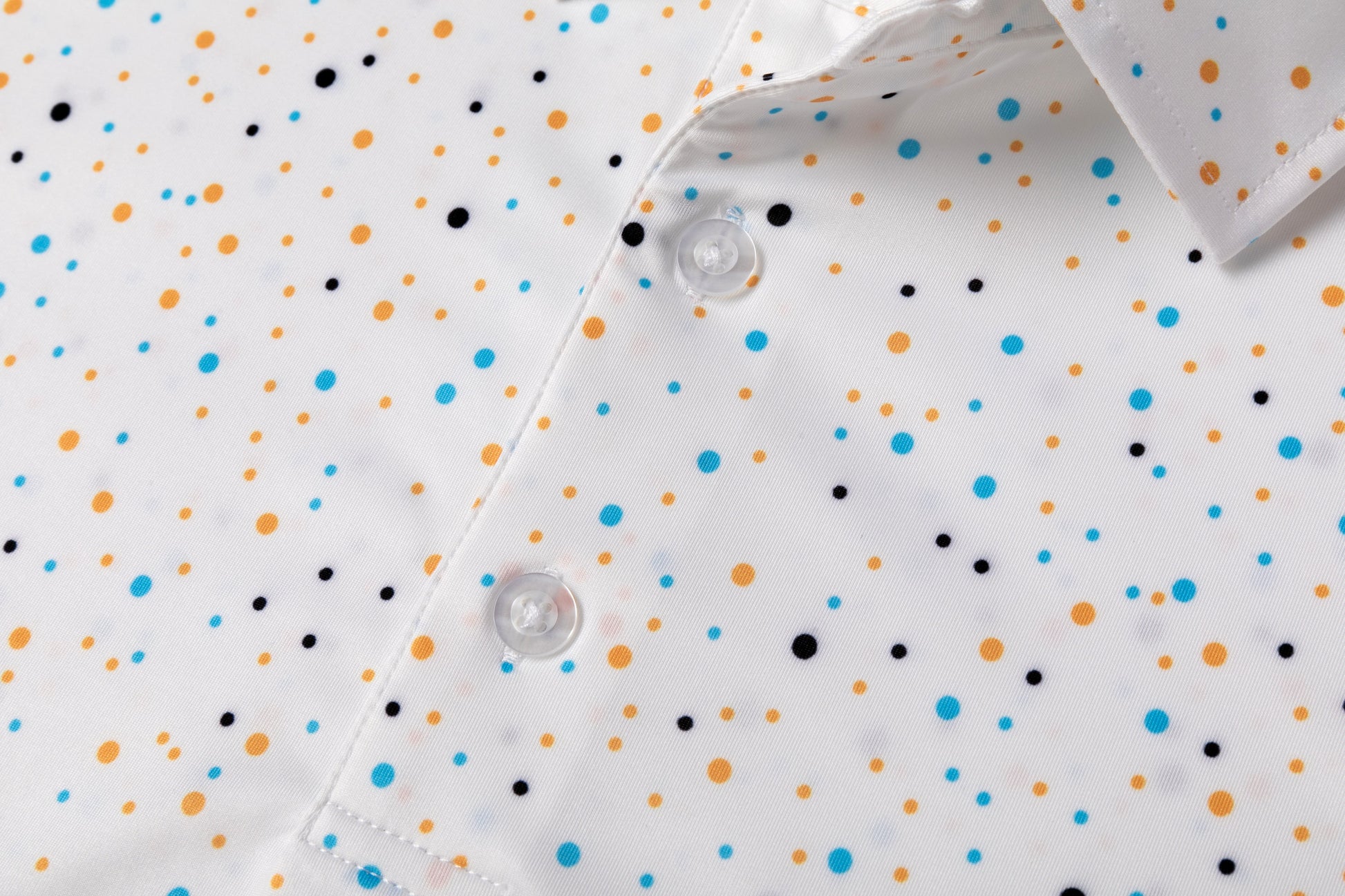 Colorful polka dot print Antimicrobial quick dry slim fit polo shirt