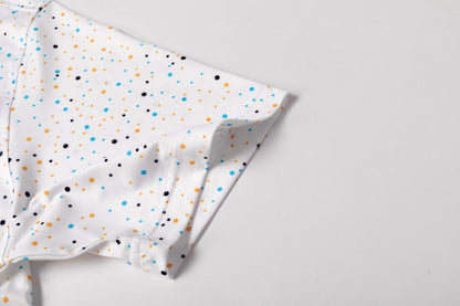 Colorful polka dot print Antimicrobial quick dry slim fit polo shirt