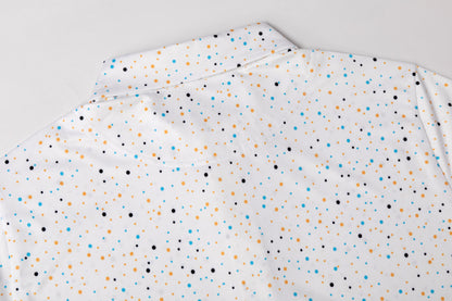 Colorful polka dot print Antimicrobial quick dry slim fit polo shirt