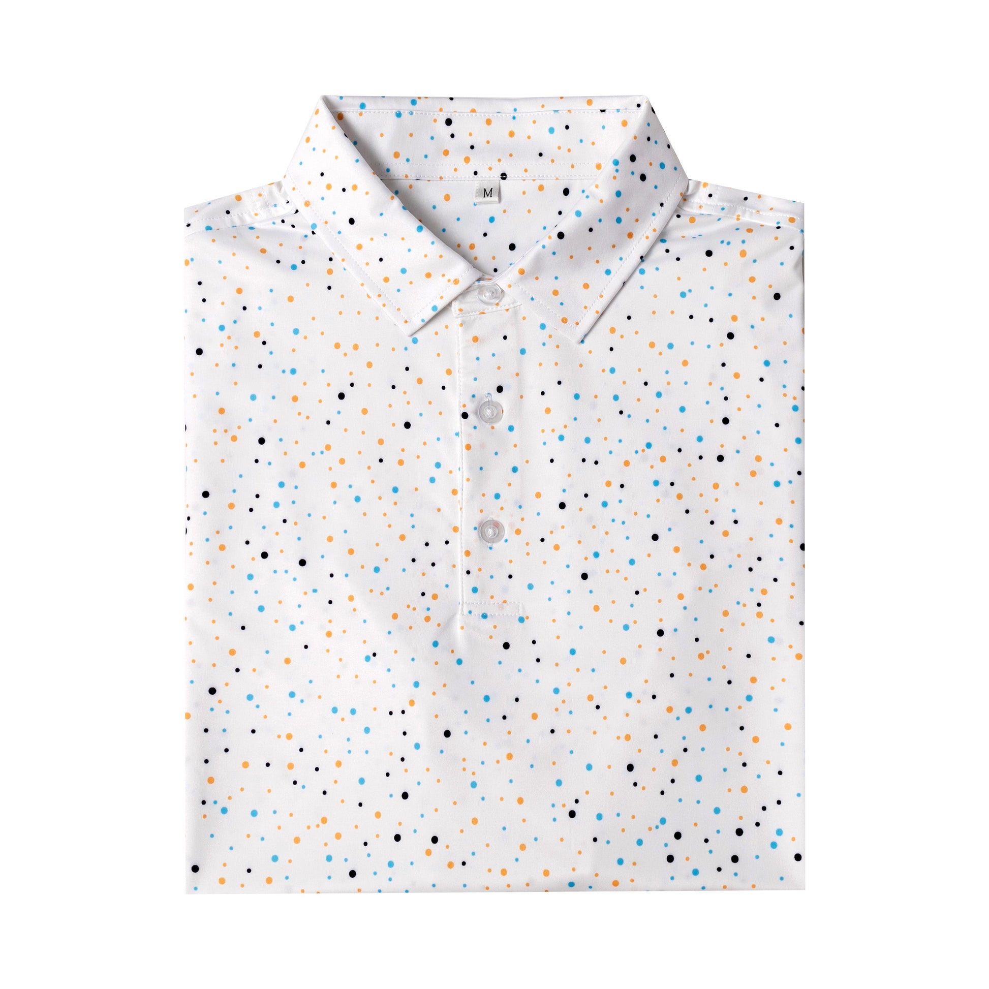 Colorful polka dot print Antimicrobial quick dry slim fit polo shirt