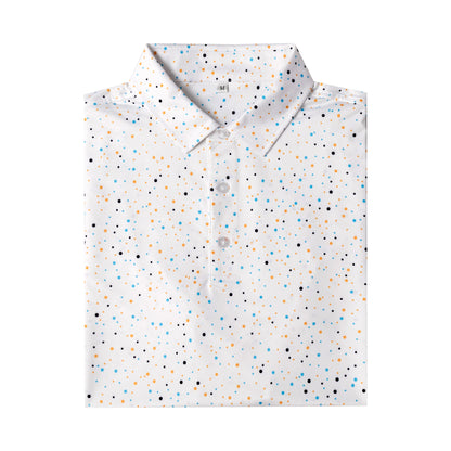 Colorful polka dot print Antimicrobial quick dry slim fit polo shirt