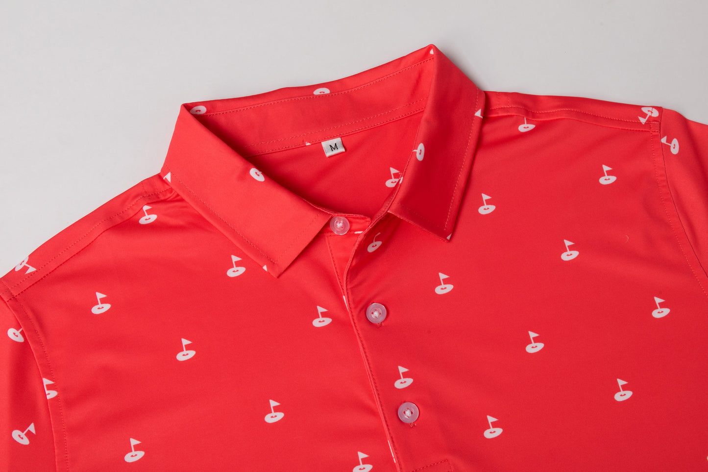 Golf hole marker pattern Antimicrobial quick dry slim fit polo shirt