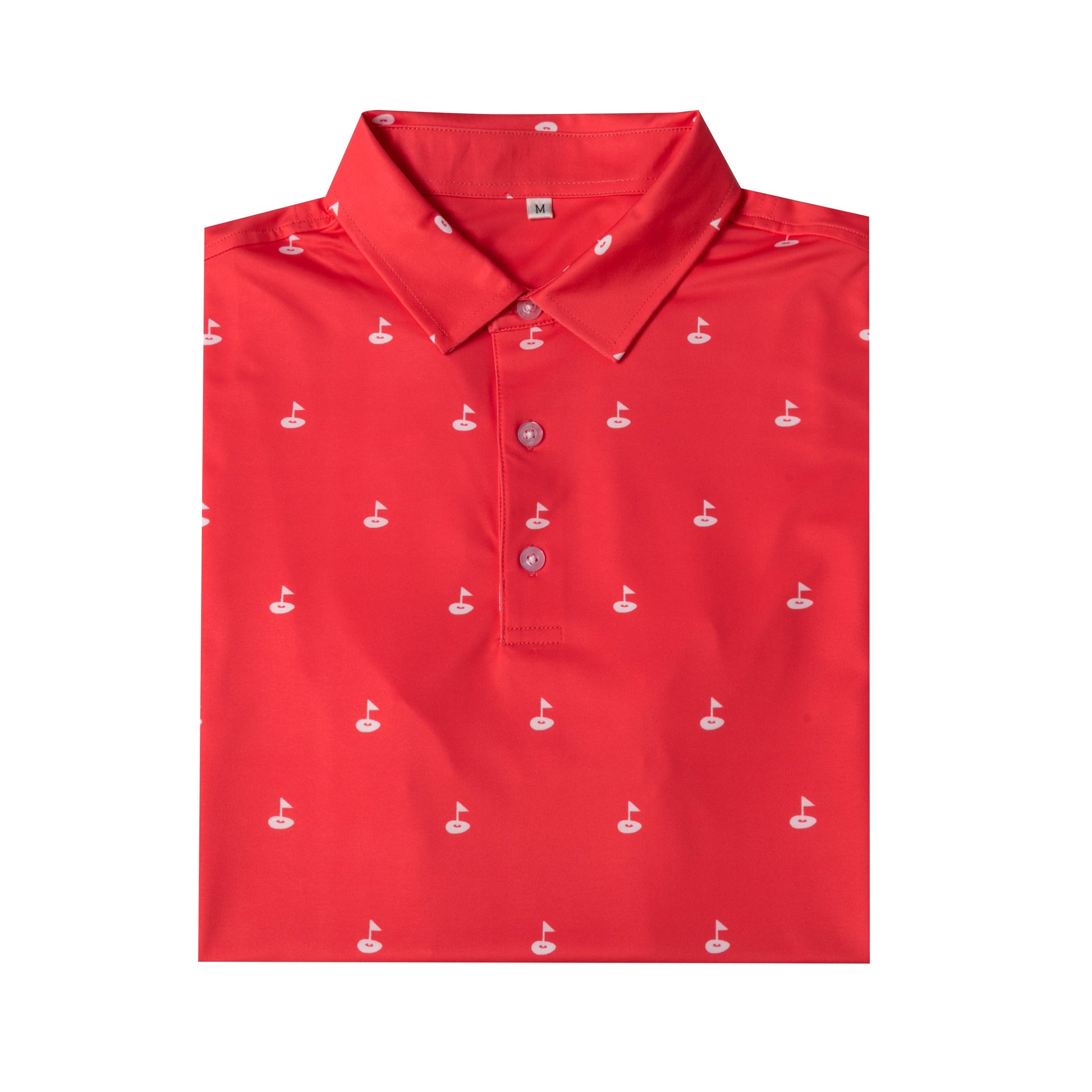 Golf hole marker pattern Antimicrobial quick dry slim fit polo shirt
