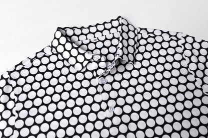 polka dot pattern Antimicrobial quick dry slim fit polo shirt