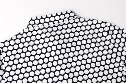 polka dot pattern Antimicrobial quick dry slim fit polo shirt