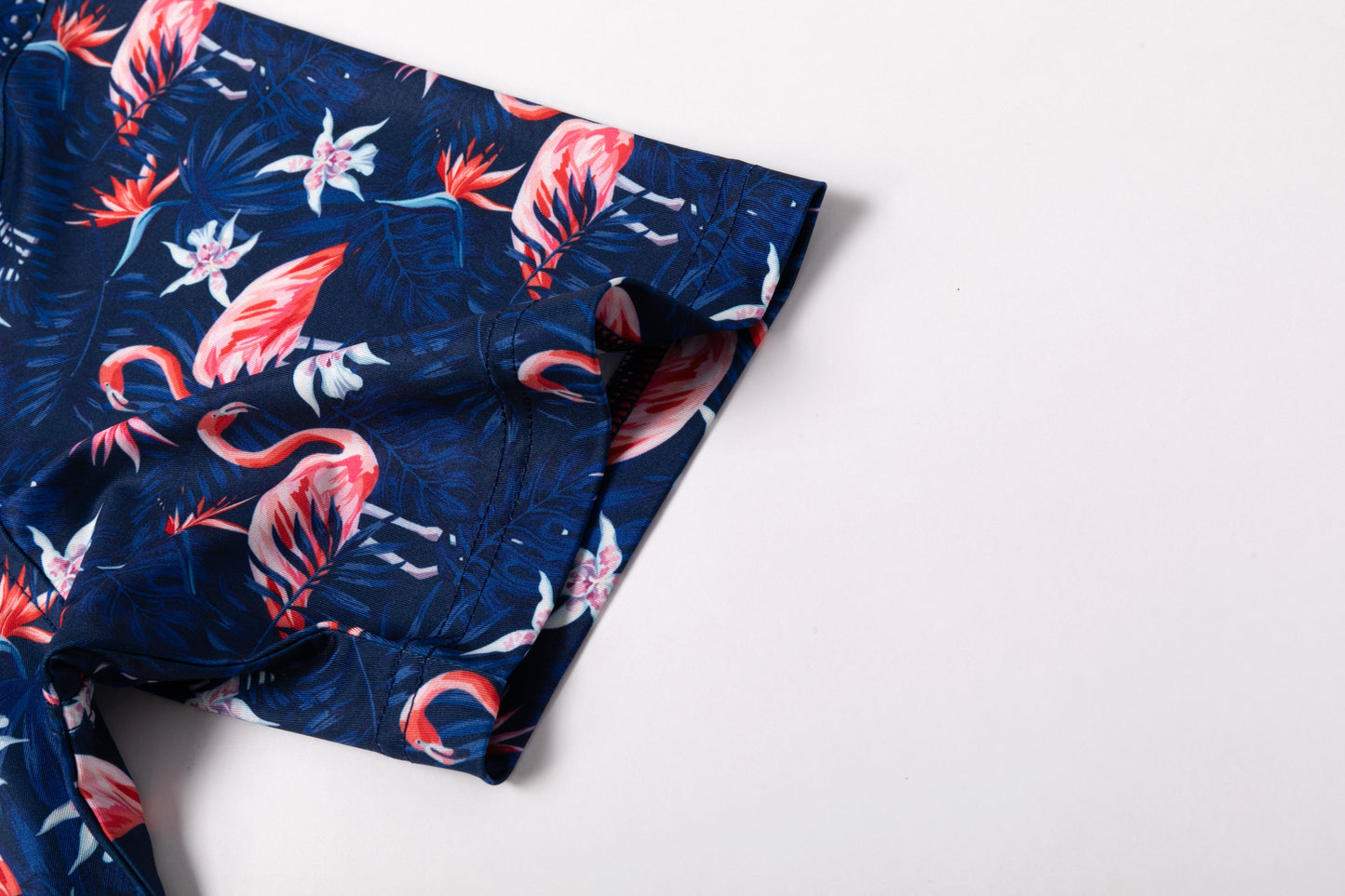 Tropical flamingo floral pattern Antimicrobial quick dry slim fit polo shirt