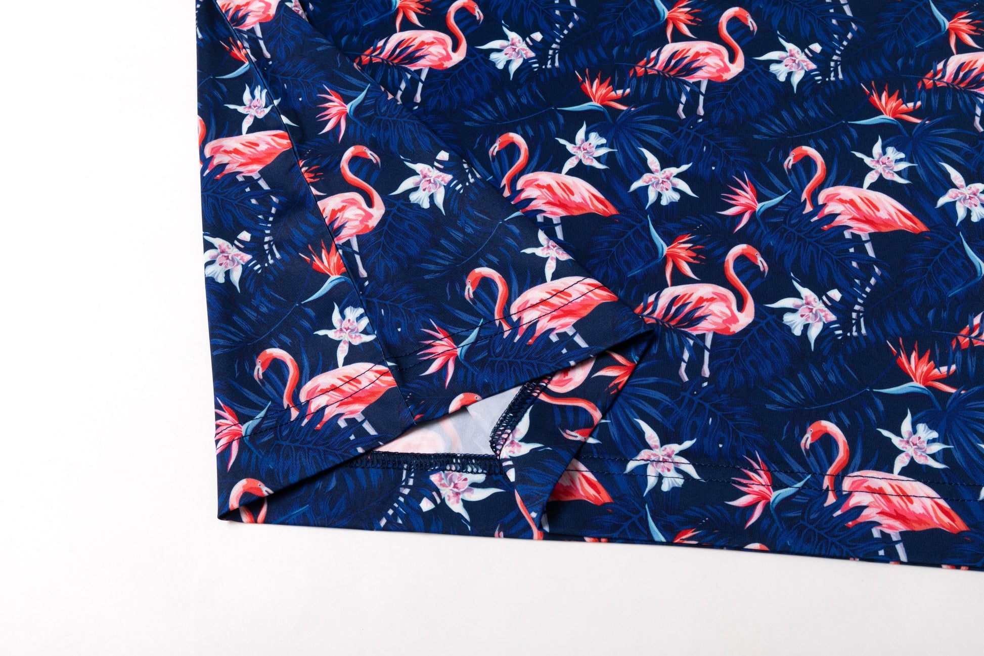 Tropical flamingo floral pattern Antimicrobial quick dry slim fit polo shirt