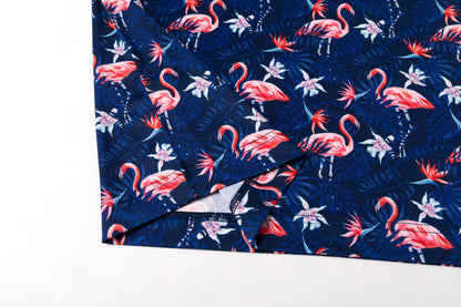 Tropical flamingo floral pattern Antimicrobial quick dry slim fit polo shirt