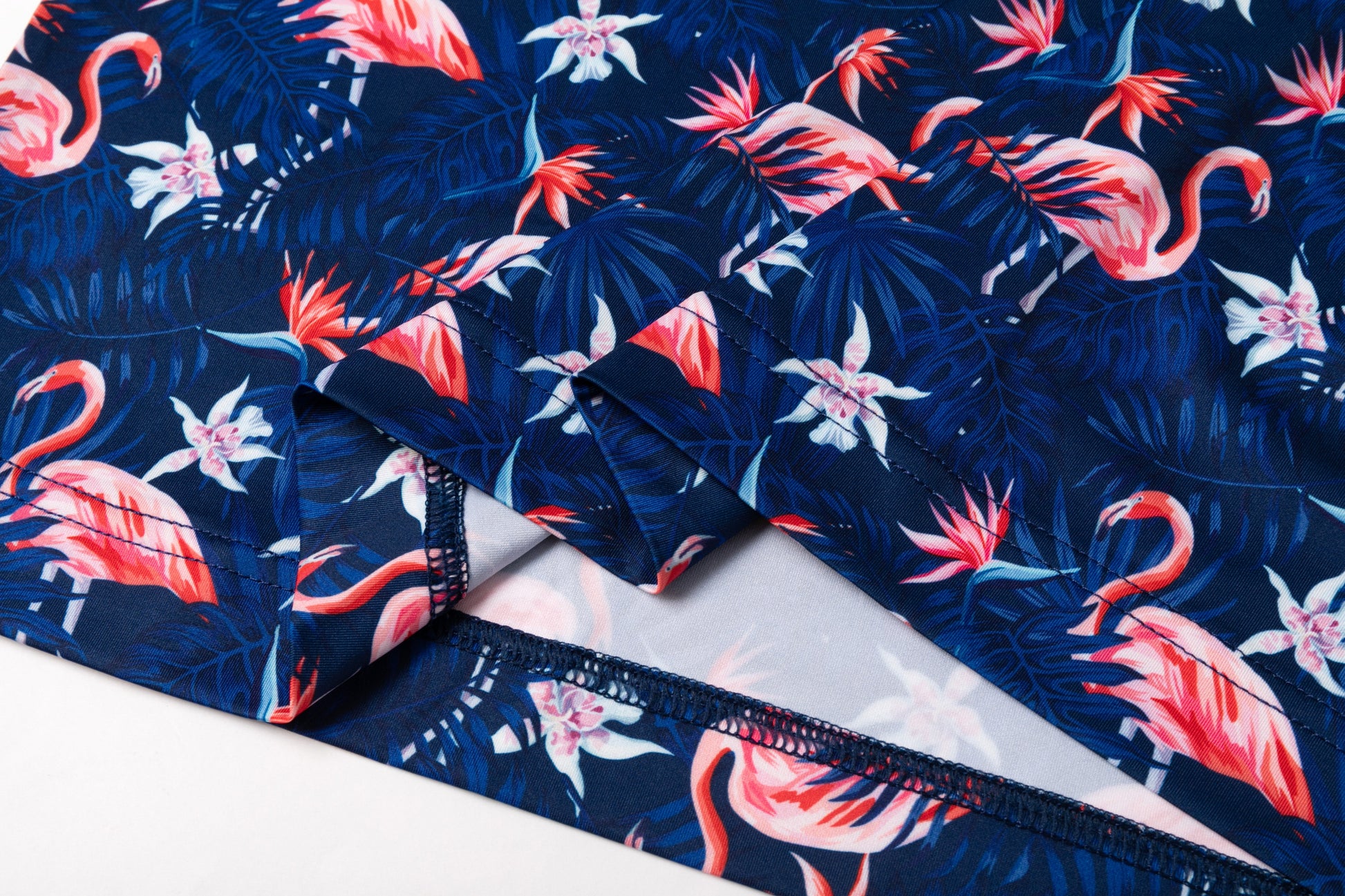 Tropical flamingo floral pattern Antimicrobial quick dry slim fit polo shirt