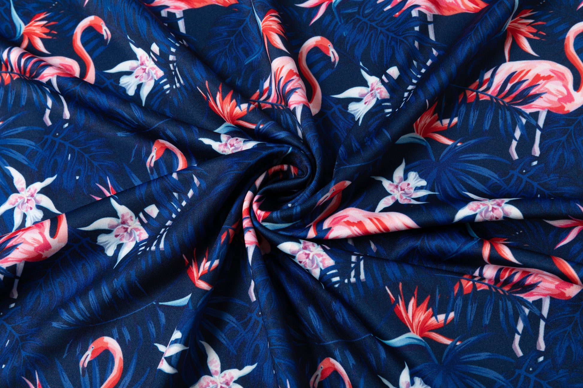 Tropical flamingo floral pattern Antimicrobial quick dry slim fit polo shirt