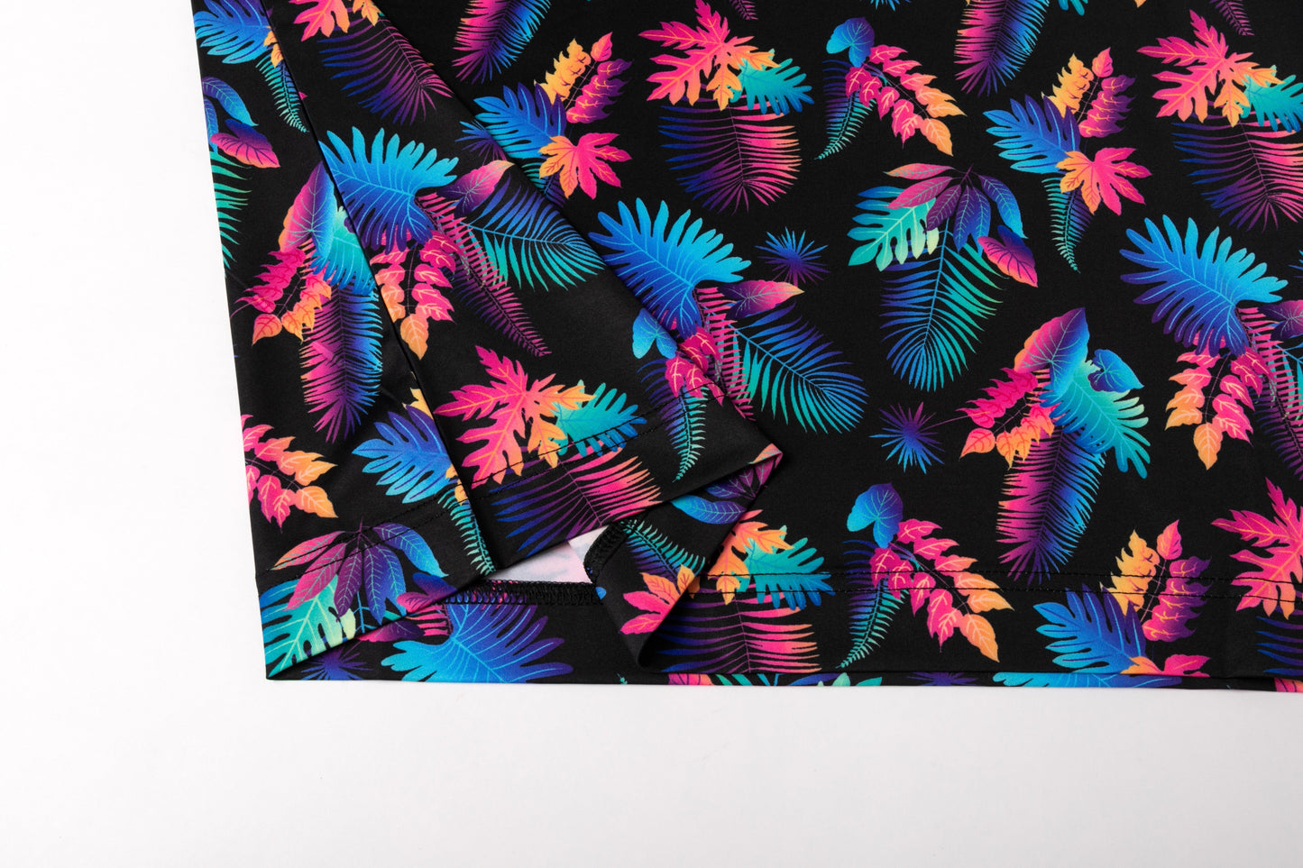 Colorful Tropical Plant Leaf Pattern Antimicrobial quick dry slim fit polo shirt