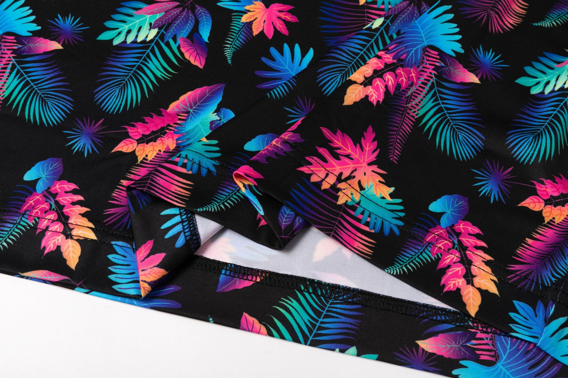 Colorful Tropical Plant Leaf Pattern Antimicrobial quick dry slim fit polo shirt