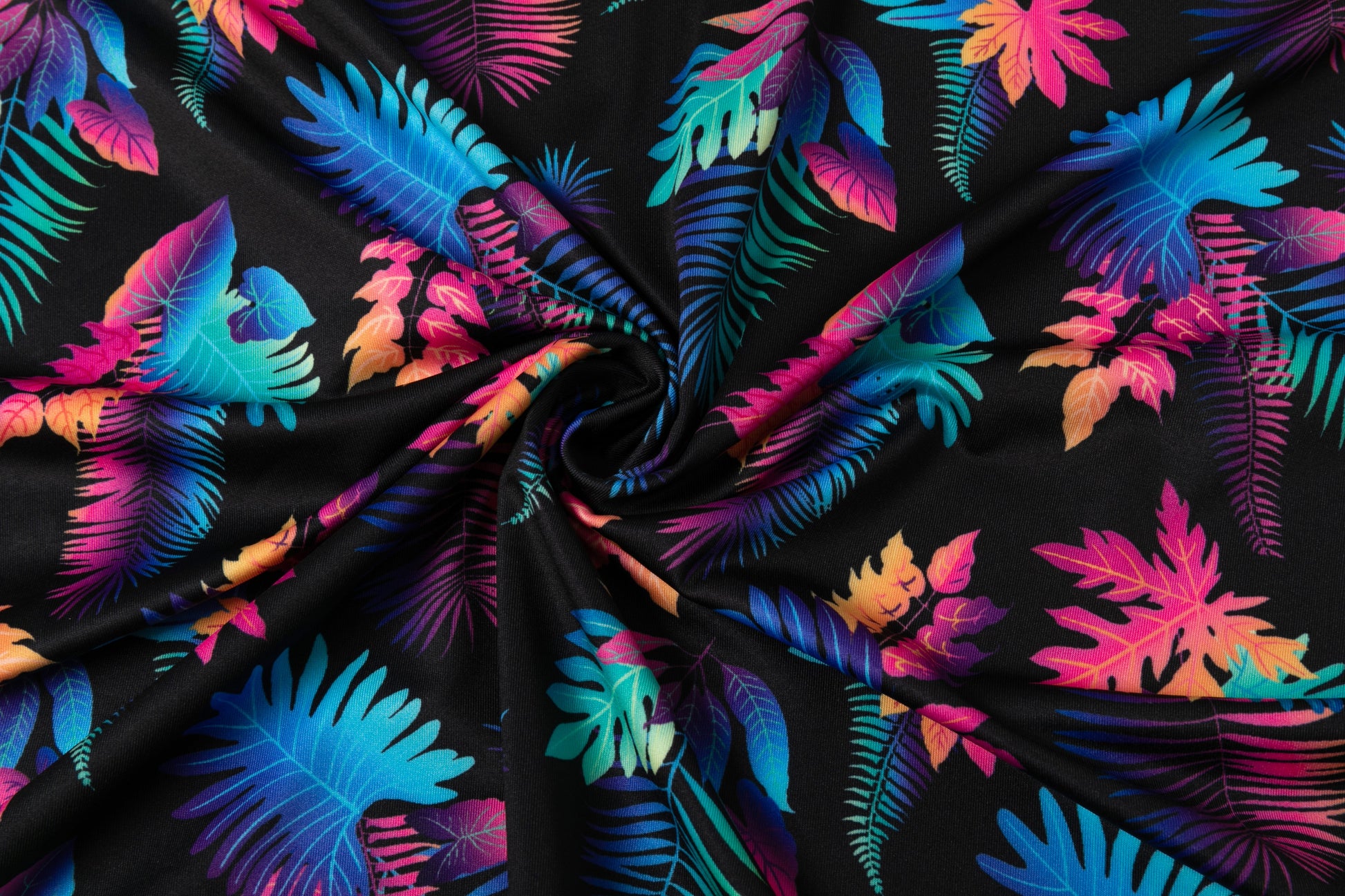 Colorful Tropical Plant Leaf Pattern Antimicrobial quick dry slim fit polo shirt