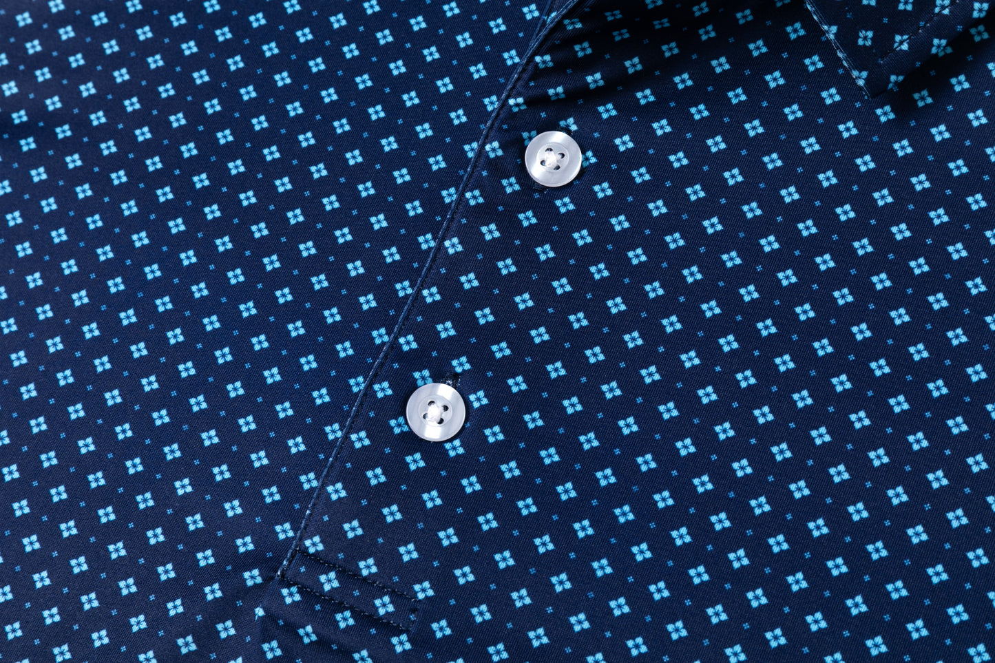 Blue diamond lattice pattern Antimicrobial quick dry slim fit polo shirt