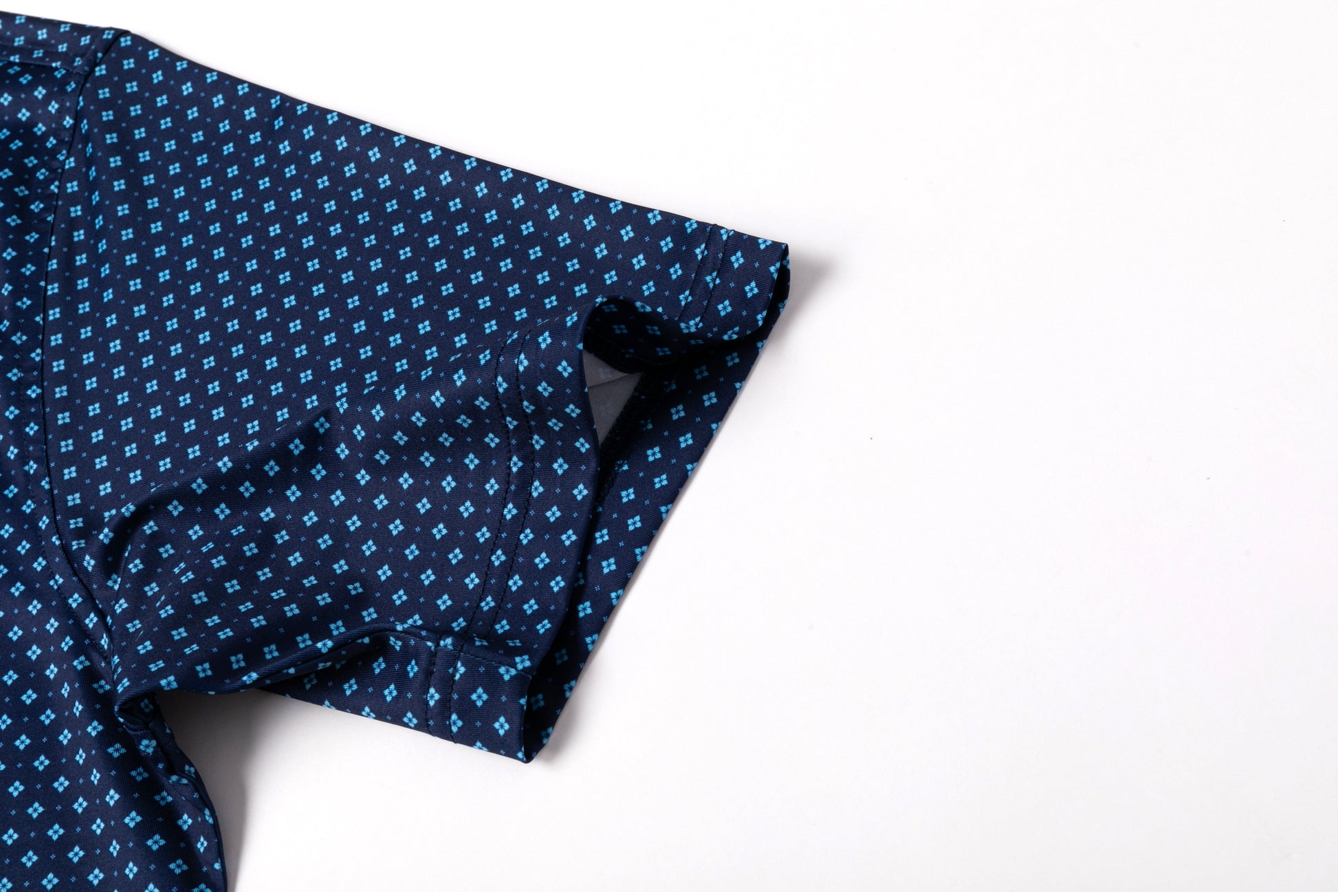 Blue diamond lattice pattern Antimicrobial quick dry slim fit polo shirt