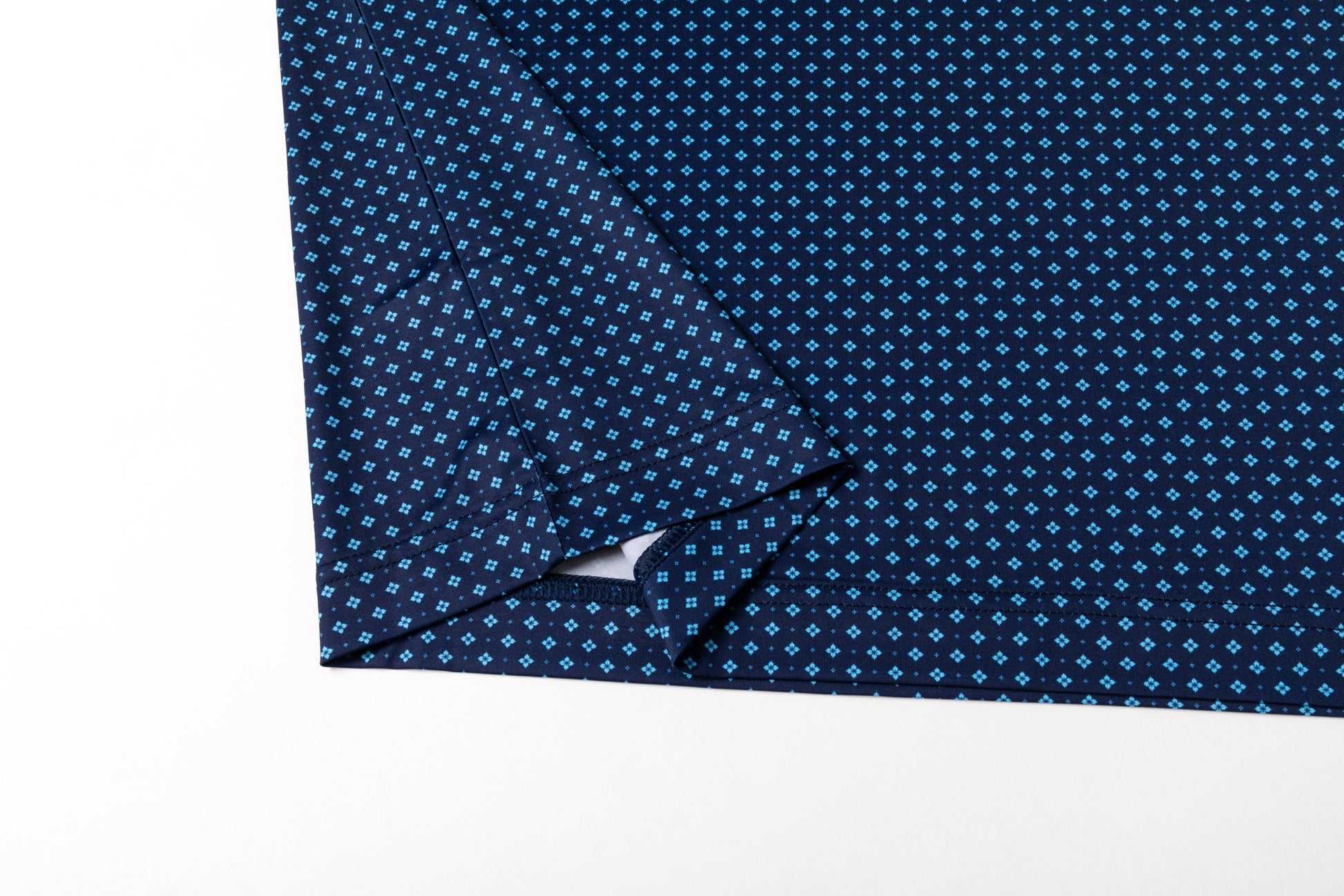 Blue diamond lattice pattern Antimicrobial quick dry slim fit polo shirt