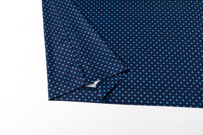 Blue diamond lattice pattern Antimicrobial quick dry slim fit polo shirt