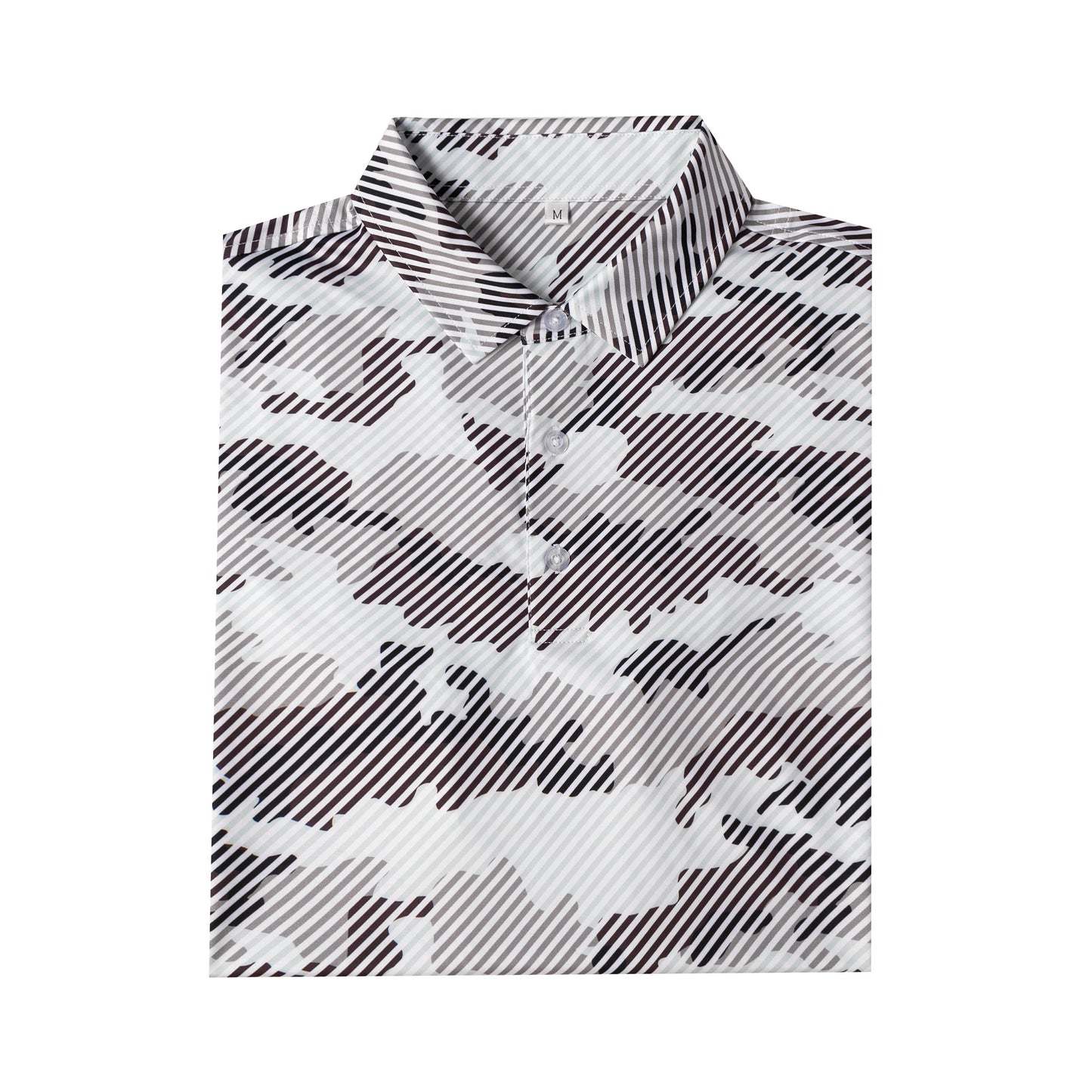 striped camouflage pattern Antimicrobial quick dry slim fit polo shirt