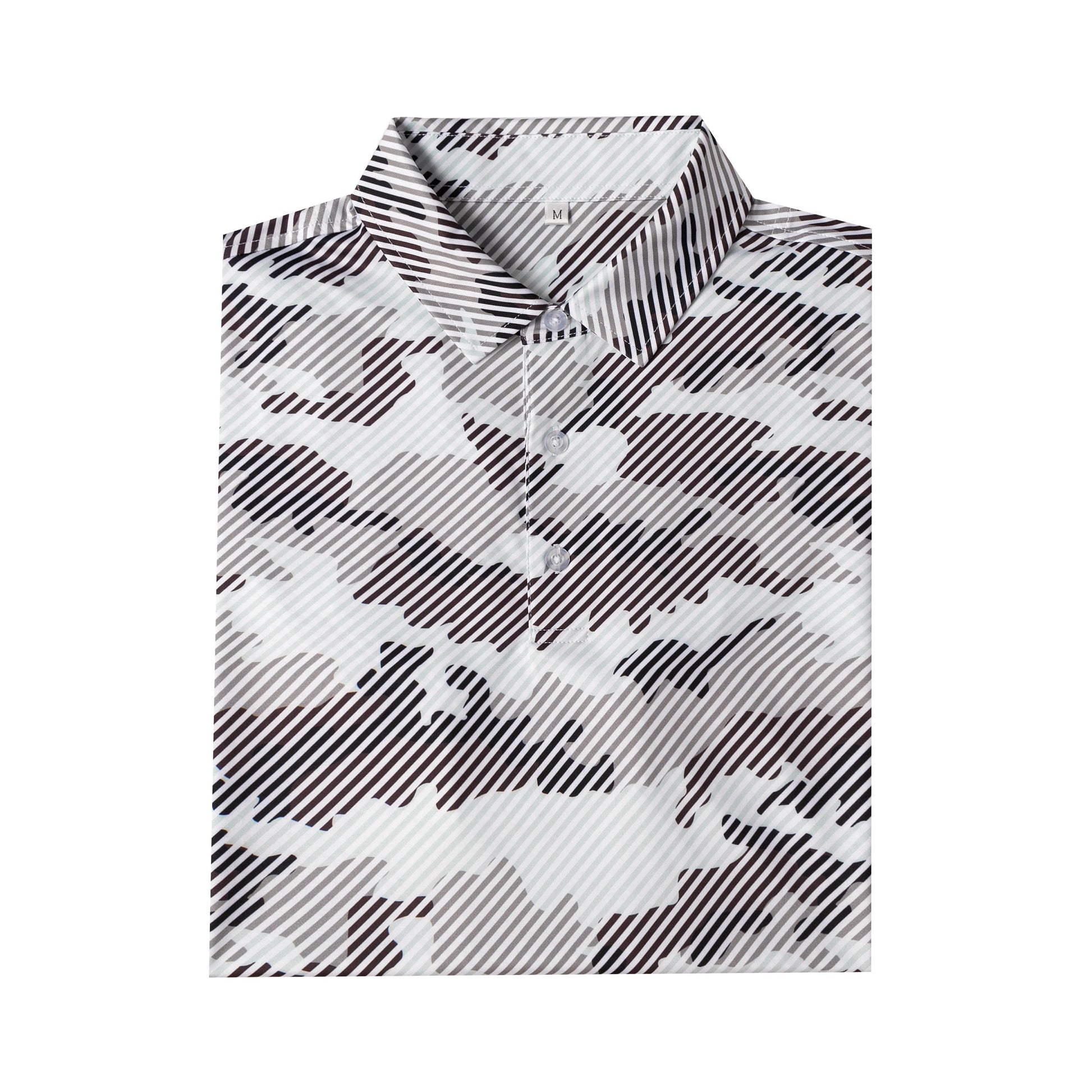 striped camouflage pattern Antimicrobial quick dry slim fit polo shirt