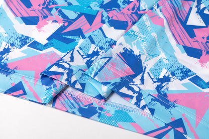 Colorful Geometric Graffiti Pattern Antimicrobial quick dry slim fit polo shirt