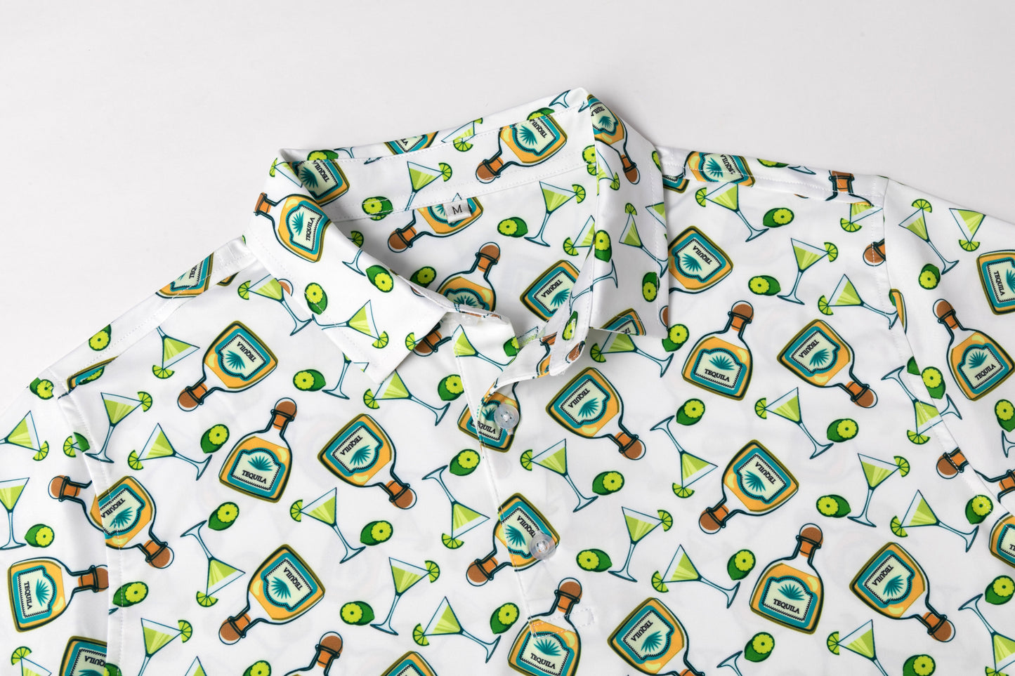 Tequila drinkware - themed pattern Antimicrobial quick dry slim fit polo shirt