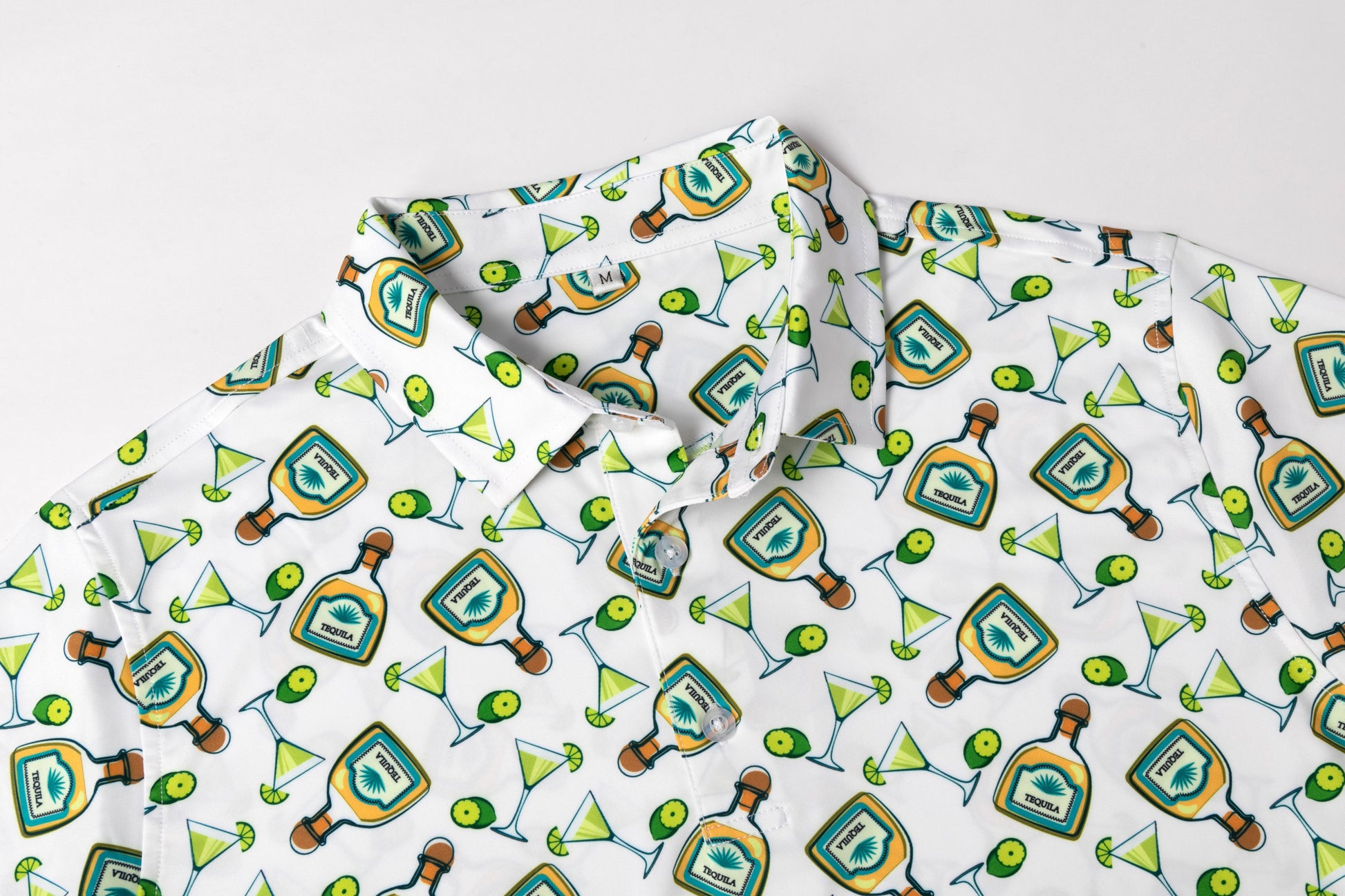 Tequila drinkware - themed pattern Antimicrobial quick dry slim fit polo shirt