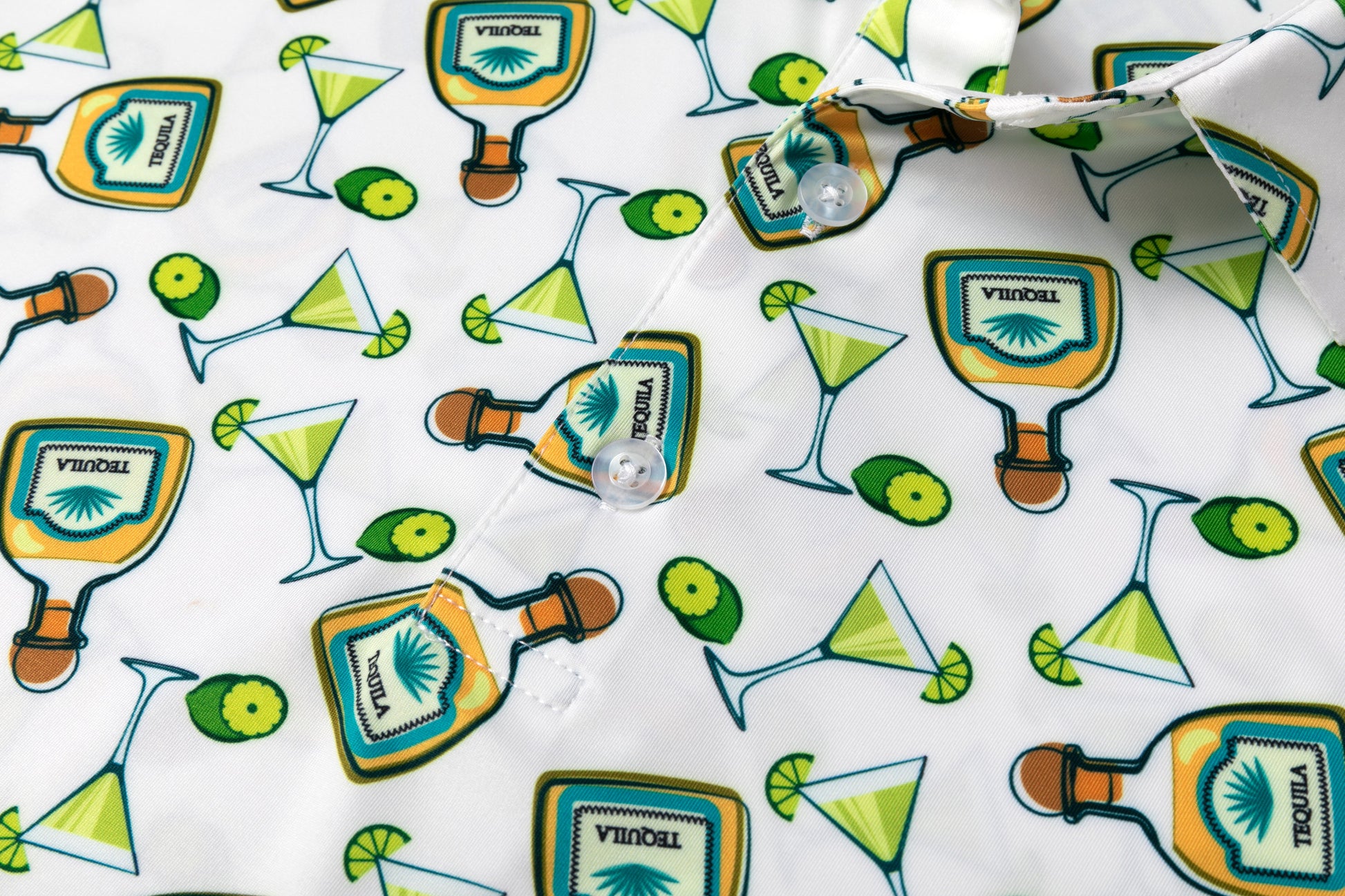 Tequila drinkware - themed pattern Antimicrobial quick dry slim fit polo shirt