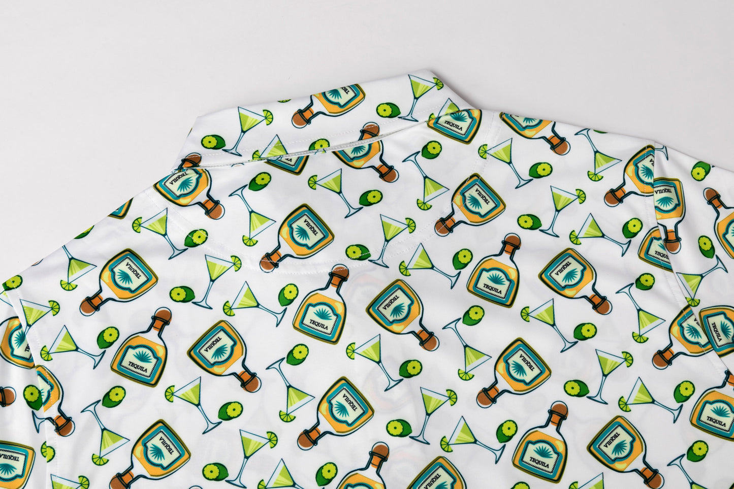 Tequila drinkware - themed pattern Antimicrobial quick dry slim fit polo shirt