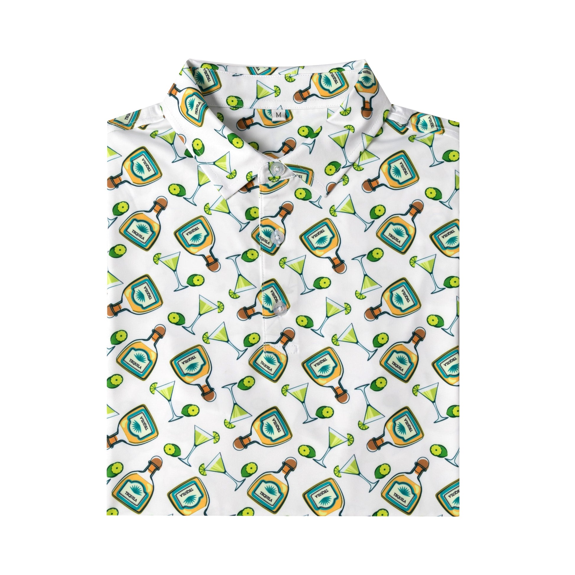 Tequila drinkware - themed pattern Antimicrobial quick dry slim fit polo shirt