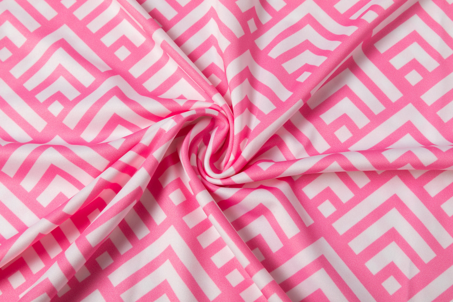 Pink diamond - shaped zigzag pattern Antimicrobial quick dry slim fit polo shirt
