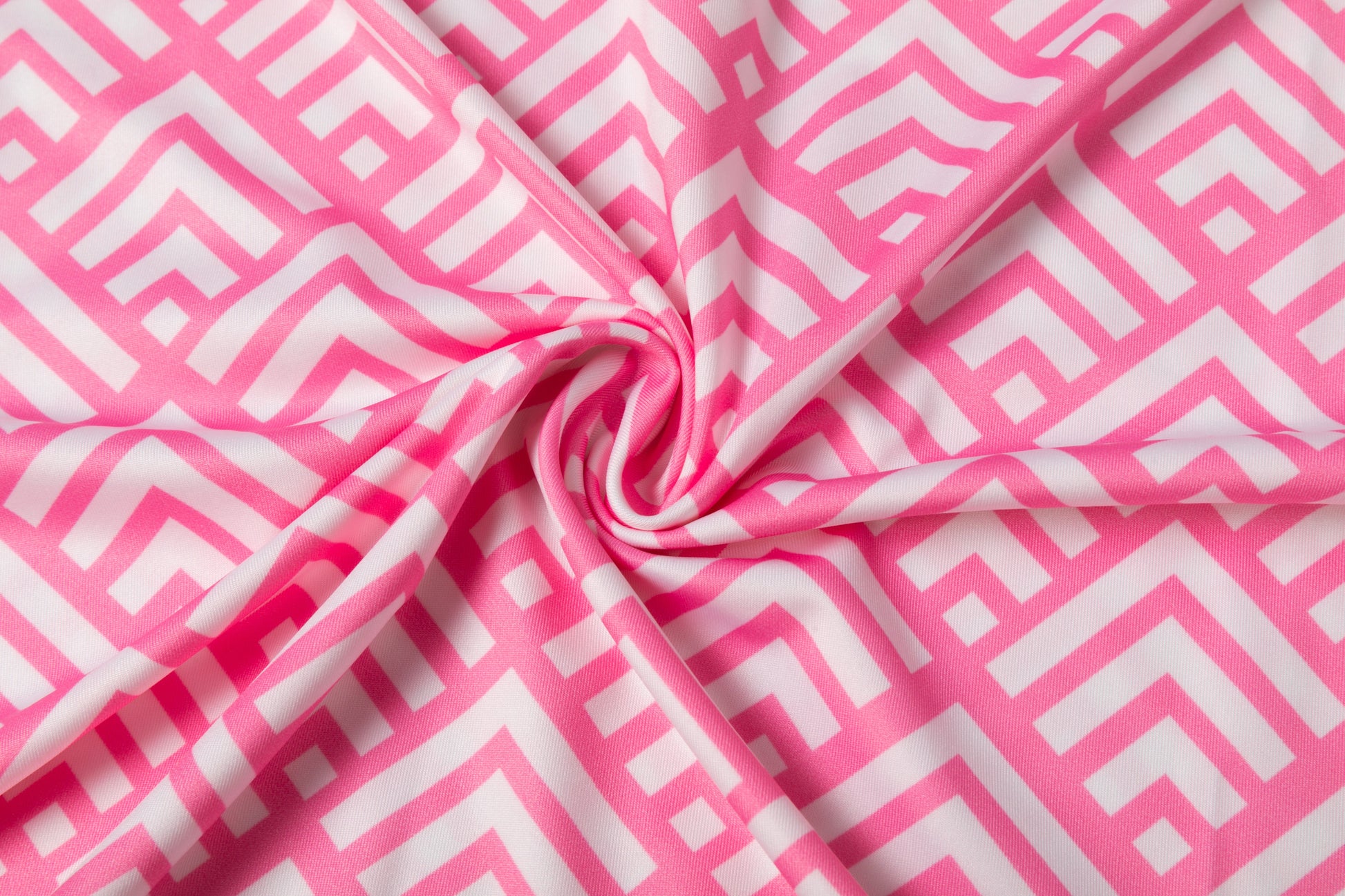 Pink diamond - shaped zigzag pattern Antimicrobial quick dry slim fit polo shirt