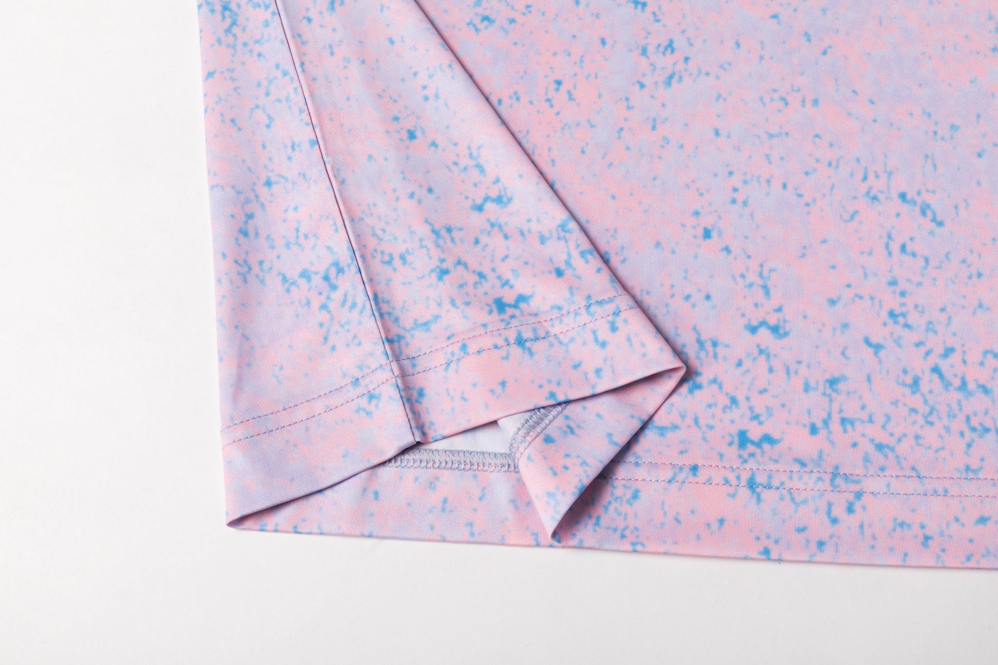 Pink - blue splatter pattern Antimicrobial quick dry slim fit polo shirt