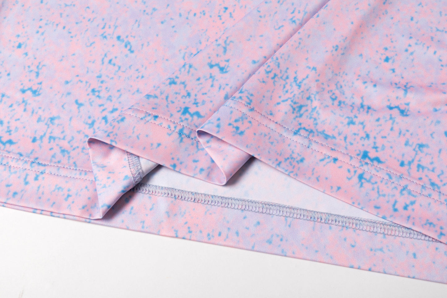 Pink - blue splatter pattern Antimicrobial quick dry slim fit polo shirt